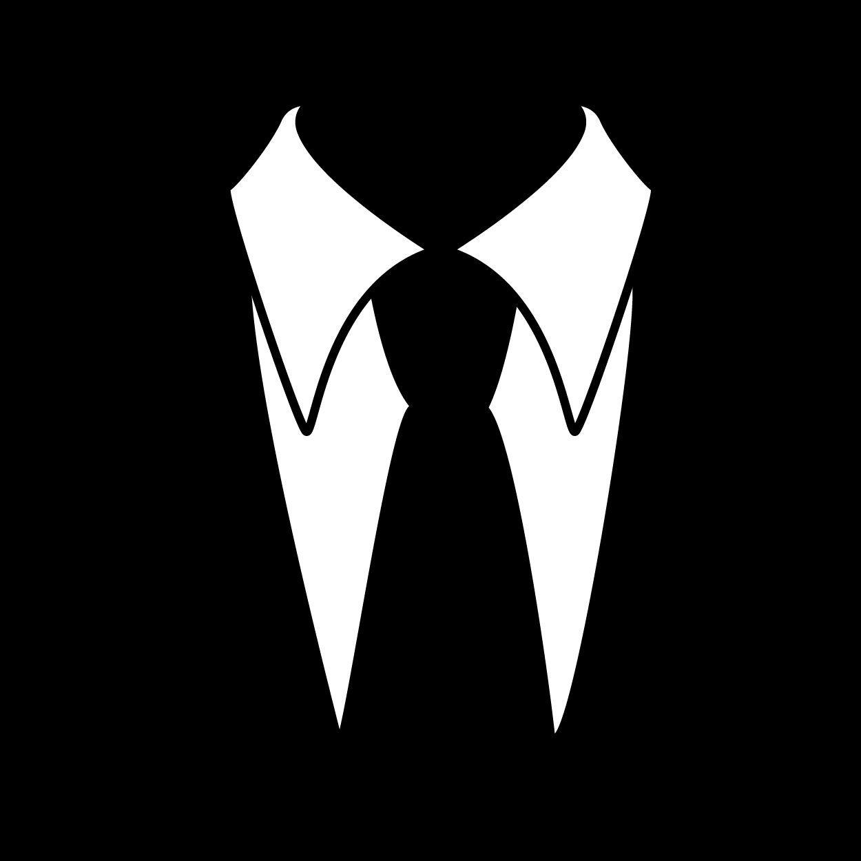 Черная аватарка телеграмма. Силуэт пиджака с галстуком. Смокинг. Галстук на черном фоне. Ава с галстуком.