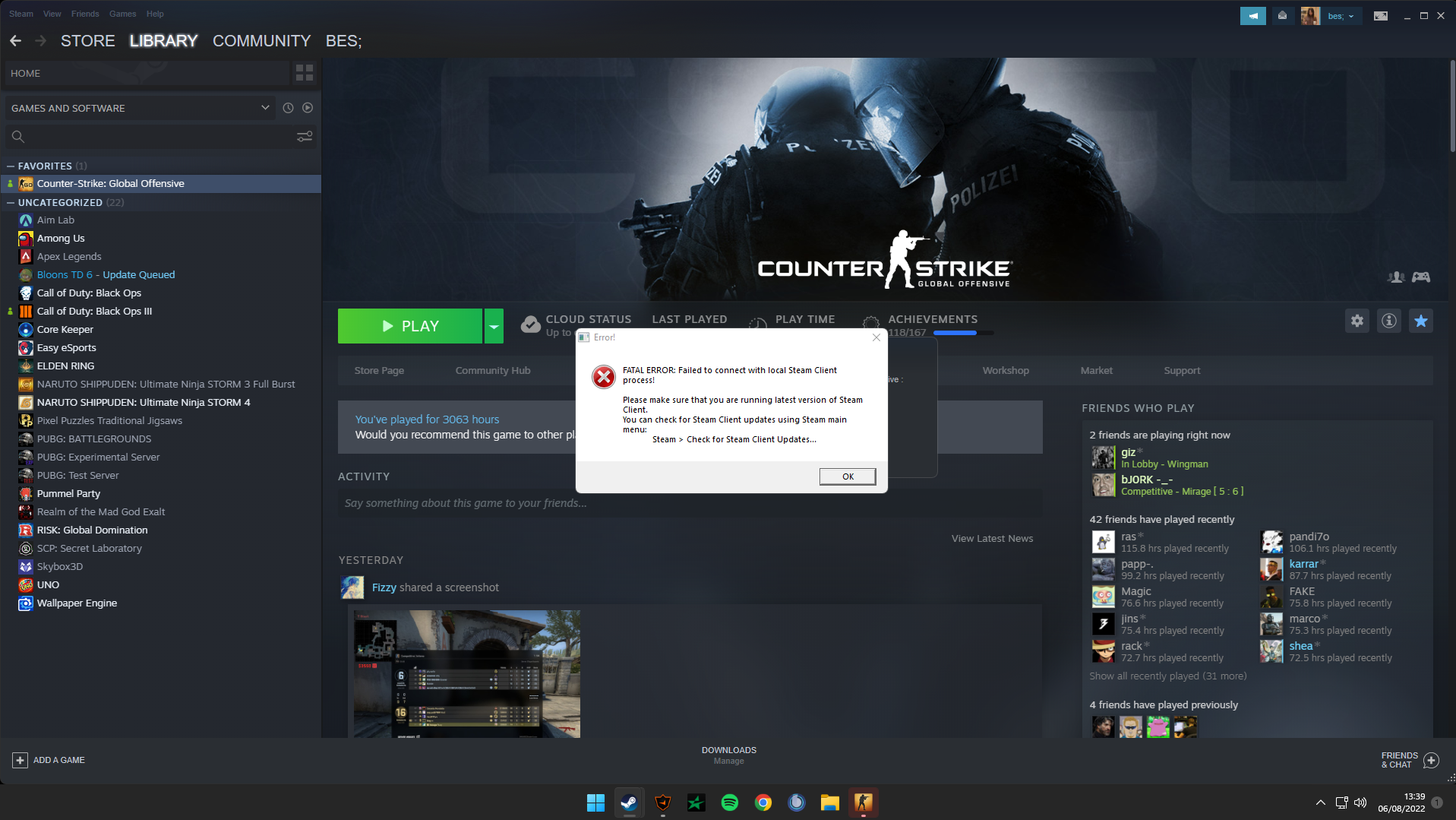 My AC keeps crashing my game